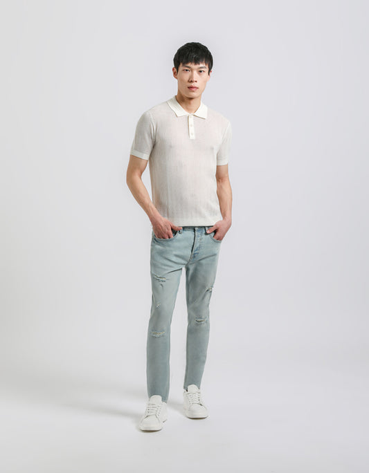 Jeans skinny fit con strappi|Colore:Jeans