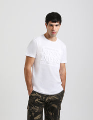T-shirt with embossed print