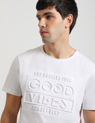 T-shirt with embossed print