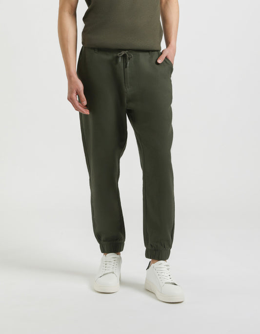 Linen blend trousers