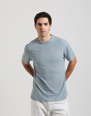 T-shirt misto lino|Colore:Polvere