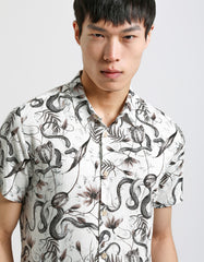 Patterned viscose half sleeve shirt
