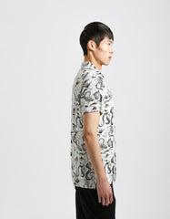 Patterned viscose half sleeve shirt