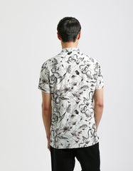Patterned viscose half sleeve shirt