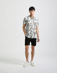 Patterned viscose half sleeve shirt