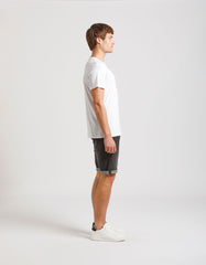 Black slim-fit denim bermuda shorts