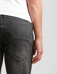 Black slim-fit denim bermuda shorts