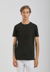 T-shirt con stampa a rilievo |Colore:Nero