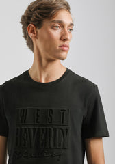 T-shirt con stampa a rilievo |Colore:Nero