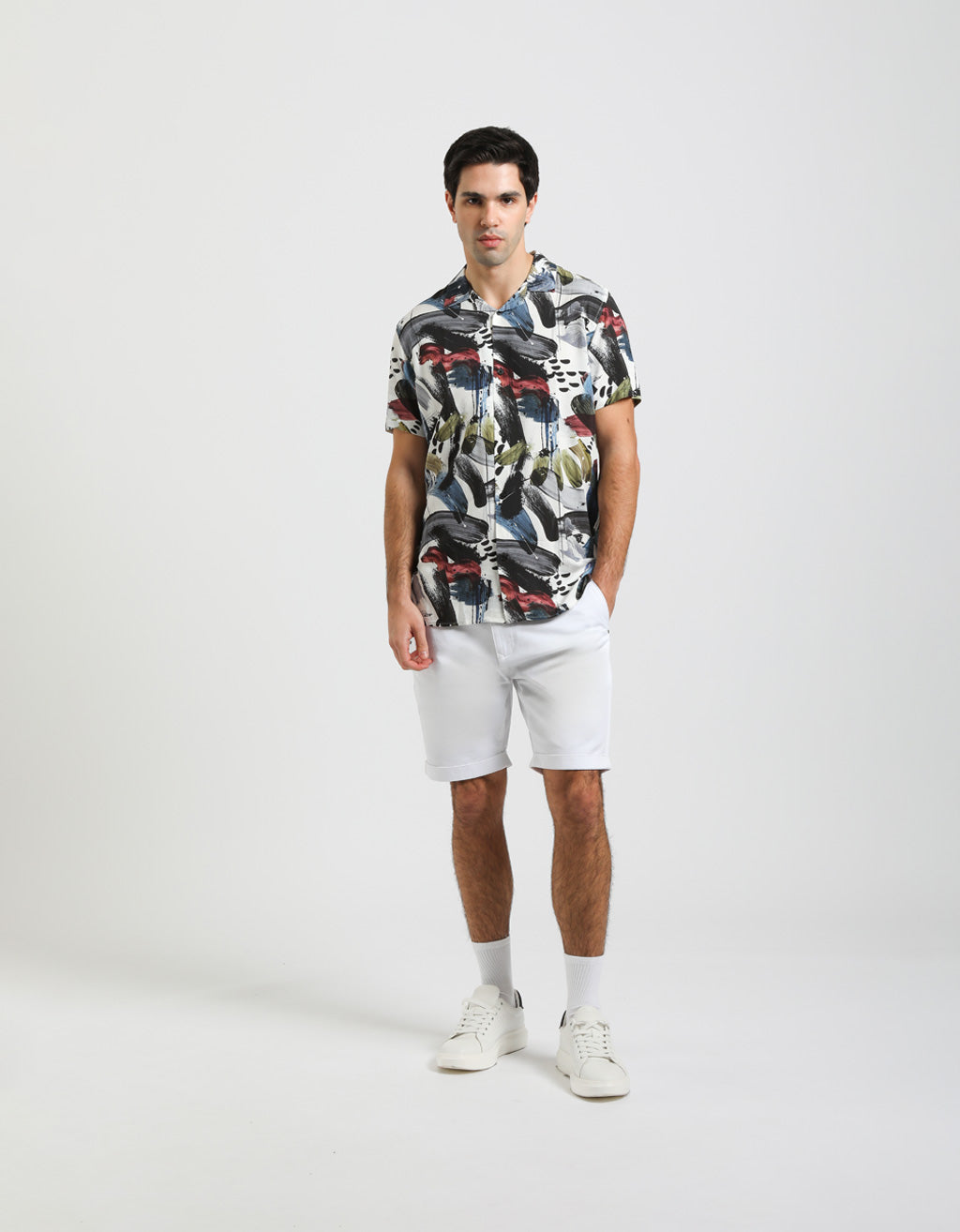 Bermuda chino in cotone|Colore:Bianco