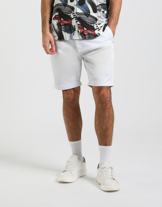 Bermuda chino in cotone|Colore:Bianco