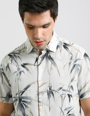 Half-sleeve 100% cotton shirt with pattern