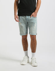 Slim-fit denim bermuda shorts
