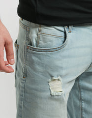 Slim-fit denim bermuda shorts