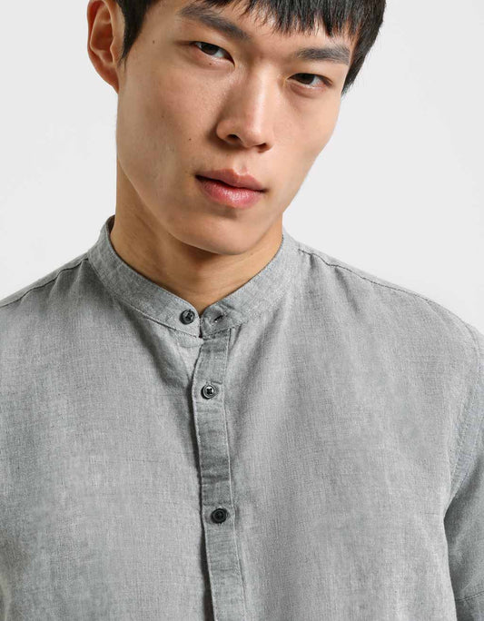 Camicia mezza manica misto lino|Colore:Grigio