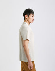 Linen-blend polo shirt