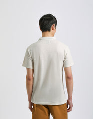 Linen-blend polo shirt