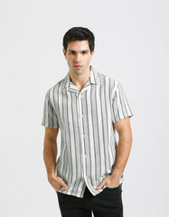Striped half-sleeved shirt