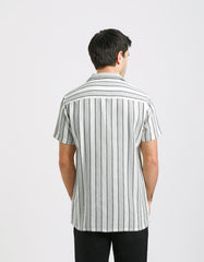 Striped half-sleeved shirt