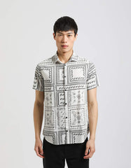 Half-sleeve 100% cotton shirt with pattern