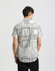 Half-sleeve 100% cotton shirt with pattern