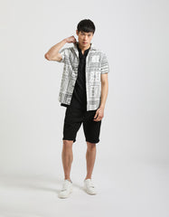 Half-sleeve 100% cotton shirt with pattern