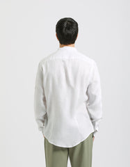 Camicia 100% lino con collo coreano