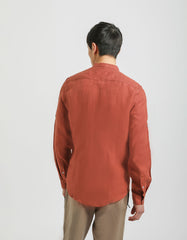 Camicia 100% lino con collo coreano