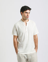 T-shirt collo serafino|Colore:Off white