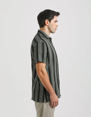 Striped half-sleeved shirt