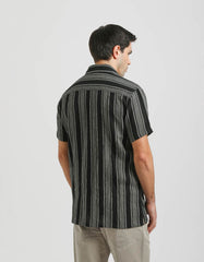 Striped half-sleeved shirt