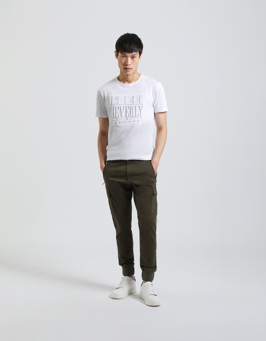 Pantaloni cargo in cotone|Colore:Verde