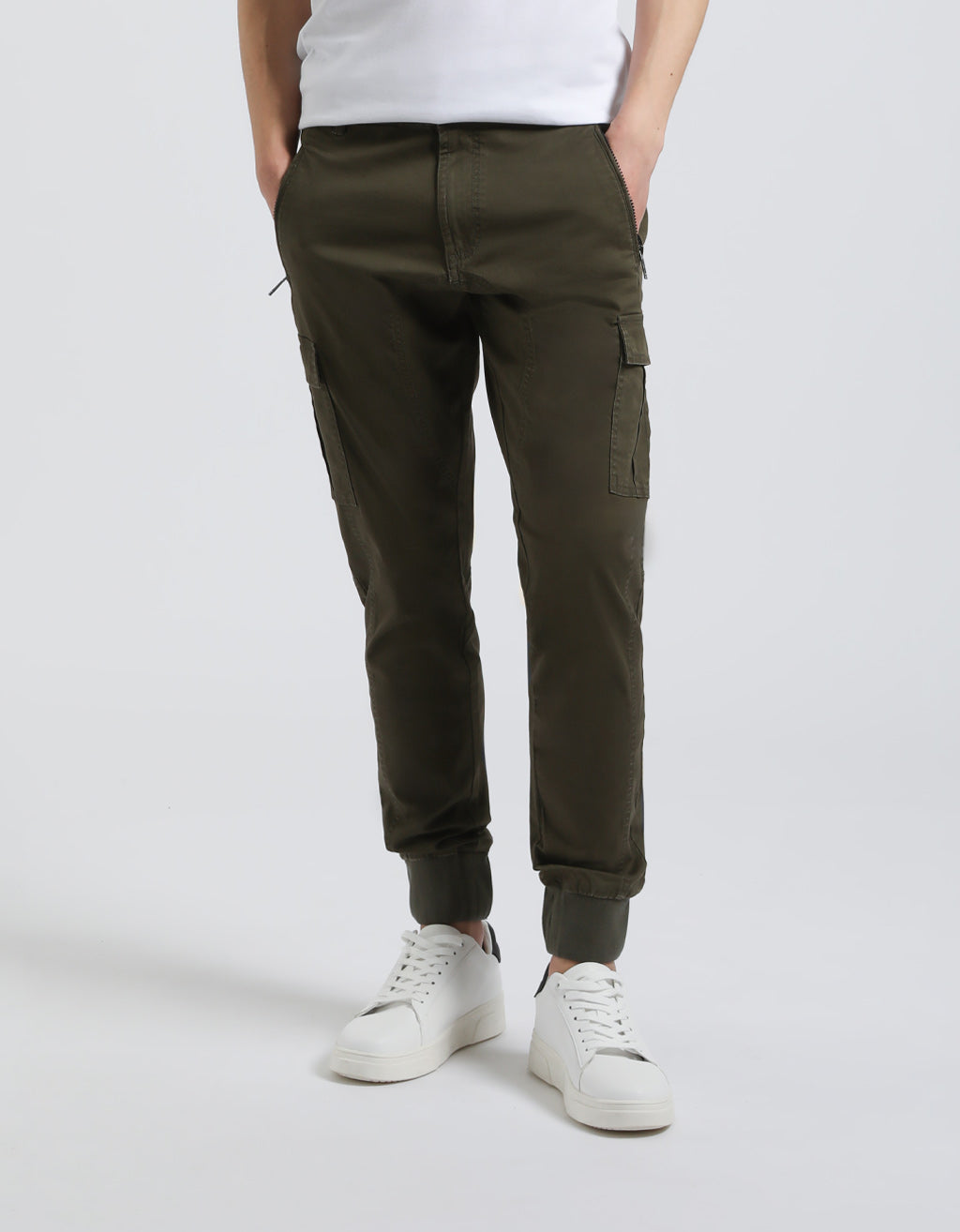 Pantaloni cargo in cotone|Colore:Verde