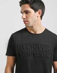 T-shirt with embossed print