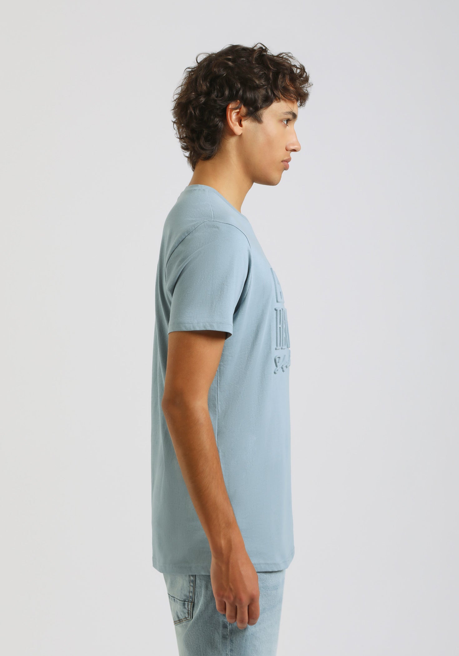 T-shirt con stampa a rilievo |Colore:Polvere