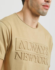 T-shirt with embossed print