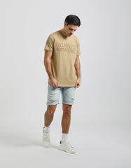 T-shirt with embossed print