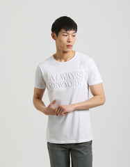 T-shirt with embossed print