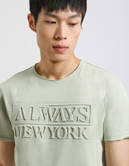 T-shirt with embossed print