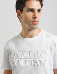 T-shirt with embossed print