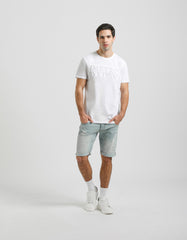 T-shirt with embossed print