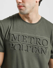 T-shirt with embossed print