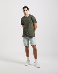 T-shirt with embossed print