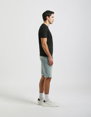 Slim-fit denim bermuda shorts
