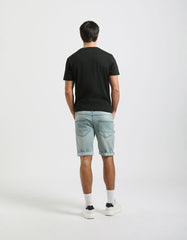Slim-fit denim bermuda shorts