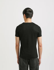 Ribbed viscose T-shirt