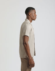 Camicia mezza manica misto lino a righe