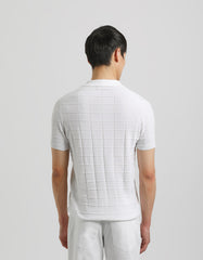 Checked knit polo shirt