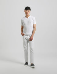 Checked knit polo shirt