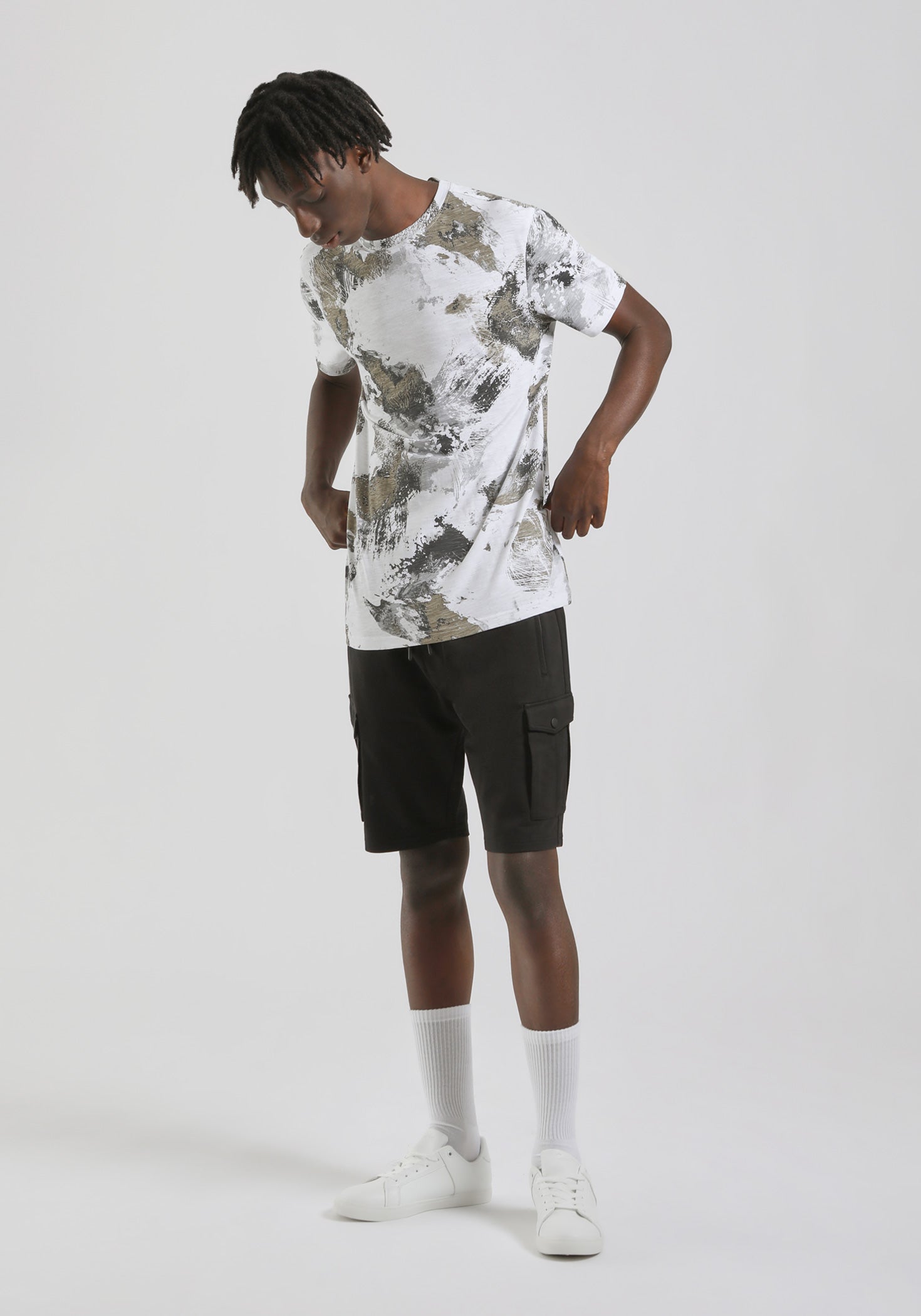 T-shirt fantasia 100% cotone|Colore:Bianco